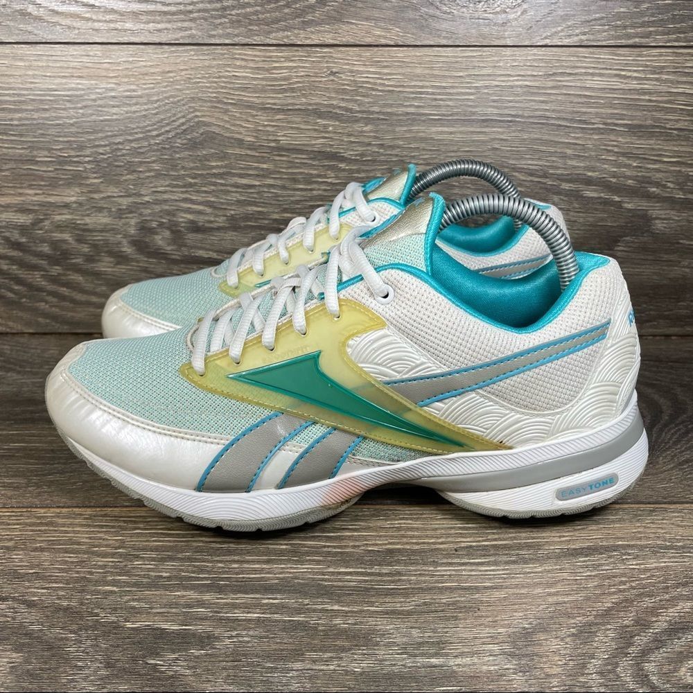 Reebok Women's White Teal Athletic Shoes - Picture 3 of 8